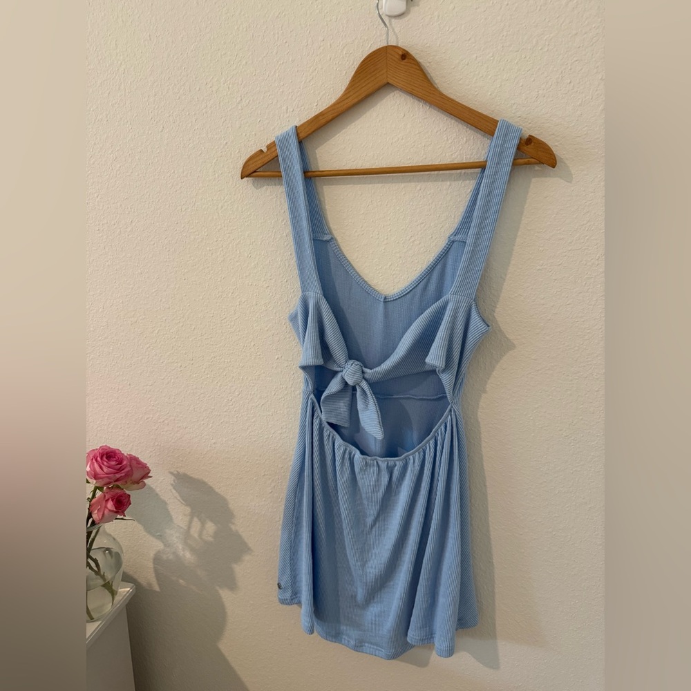 Roxy Light Blue Backless Dress